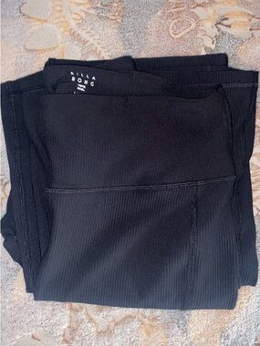 Billabong Girls Black Ribbed High-Waist Leggings